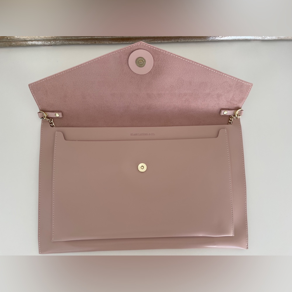 Glass Ladder Co. Pink Vegan Leather 15-in Laptop Bag with Gold Hardware